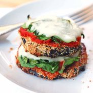 A picture of Cheesy Baked Eggplant Pizza